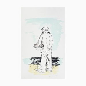Giovanni Omiccioli, The Fisherman, Lithograph, 1975