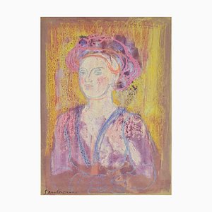 Antonio Santacroce, Portrait of a Girl, Mixed Media, 1980s