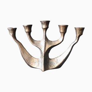 Bougeoir Brutaliste à 5 Bras en Bronze par Horst Dalbeck, Allemagne, 1960s