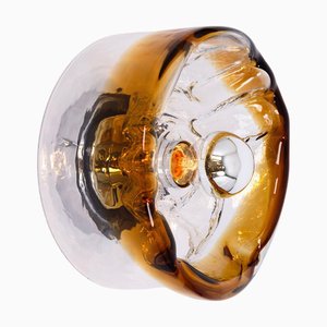 Große Wandleuchte aus Muranoglas in Dunkeltönen von Kaiser Leuchten, Deutschland, 1970er