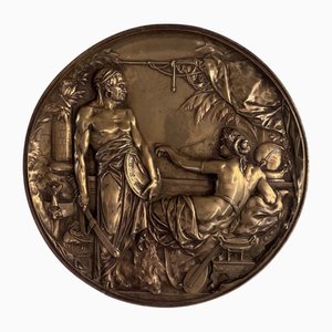 Runde Wandtafel aus Bronze, 1800