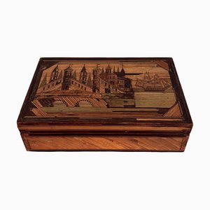 Intarsien-Arbeitsbox aus Stroh