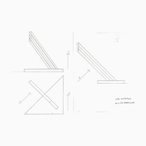 Edival Ramosa, Multicolor Floor Lamp Project, 1973, Pencil Drawing on Paper