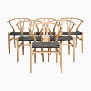 CH24 Wishbone Chairs in Ash by Hans Wegner, 2000s, Set of 6