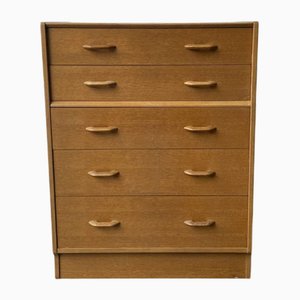Cassettiera Mid-Century moderna in quercia di G-Plan, anni '50