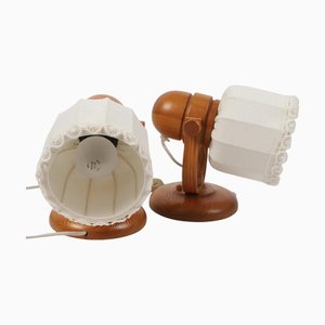 Skandinavische Wandlampen aus Kiefernholz & Stoff von Markslöjd, 1970er, 2er Set