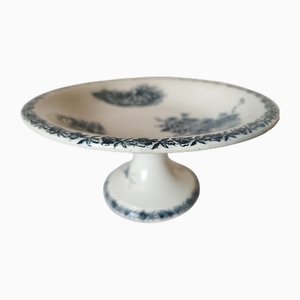 Compotier antico della serie Campagne in faience blu di FF Pexonne, Francia, fine XIX secolo