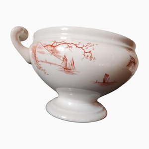 Antique Dutch Marines Series Tureen in Red Ironstone by Petrus Regout, 1890s