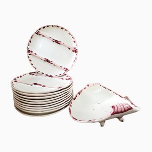 Piatti vittoriani in Ironstone di Sarreguemines, Francia, set di 10