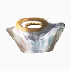 Brutalistische Vintage Schale aus Aluminium & Messing von David Marshall, 1980er