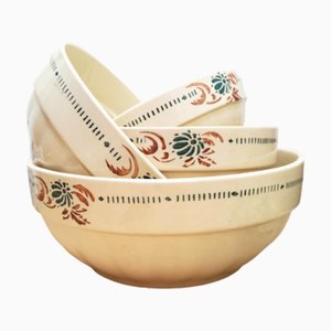 Scodelle antiche in Ironstone Terre de Fer di Sarreguemines, Francia, set di 4