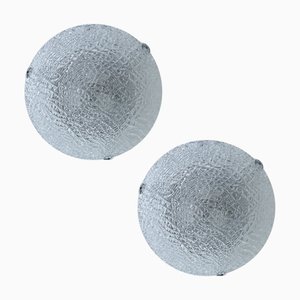 Vintage Murano Glass Flush Lights from Kaiser, 1970s, Set of 2