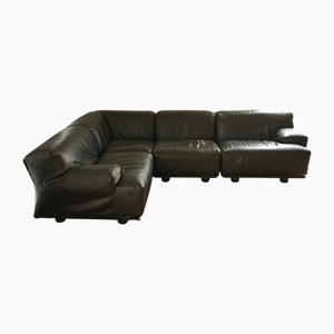 Leather Fiandra Modular Sofa by Vico Magistretti for Cassina, Italy, 1970s, Set of 4