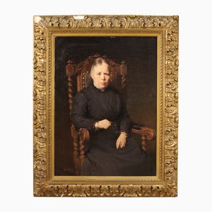 Belgian Artist, Portrait of Lady, 1920, Oil on Canvas, Framed