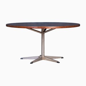 Runder Couchtisch aus Palisander mit Stahlgestell, Dänemark, 1960er