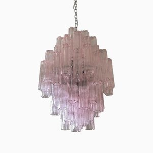 Pink Tronchi Murano Glass Chandelier by Simoeng