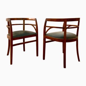 Art Nouveau Armchairs in the style of Josef Hoffmann, 1890s, Set of 2