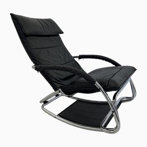Leather Rocking Chair by Jochen Hoffman, 1980s
