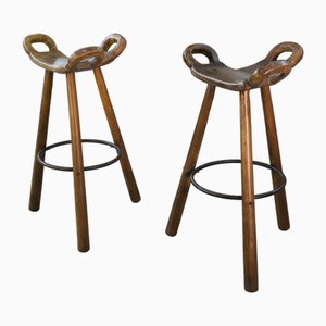 Brutalist Marbella High Stools by Sergio Rodrigues, 1950s, Set of 2