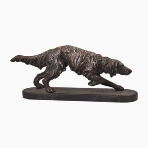 Bruno Tornati, Dog Sculpture, 1900s, Silver Plated Metal