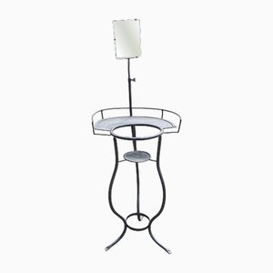 Miroir Antique avec Lavabo sur Support en Fer