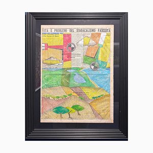 Michele Falanga, Futurist Aeropittura, 1933, Mixed Media auf Zeitung