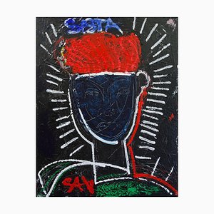 Sax Berlin, Angelo custode, 2025, Olio e acrilico su tela