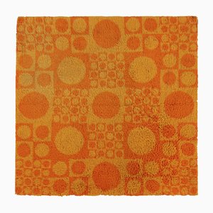 Skandinavischer Geometrischer Teppich in Orange & Gold von Verner Panton