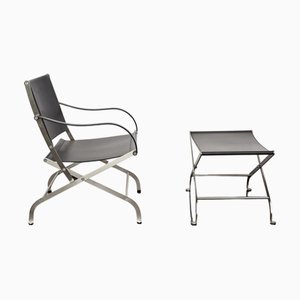 Carlotta Armchair and Ottoman by Antonio Citterio for Flexform, 1997, Set of 2