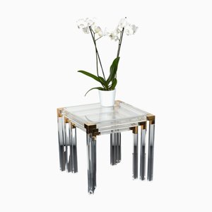 Vintage French Acrylic Nesting Tables, 1980s, Set of 3