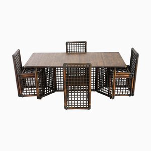 Set da pranzo Basilan di Afra & Tobia Scarpa per B&B Italia, 1974, set di 5