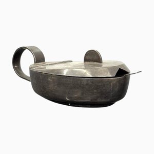 Art Deco Silver-Plated Sugar Bowl attributed to Gio Ponti for F.lli Calderoni, 1930s