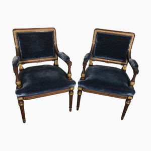 Louis XVI Style Armchairs, France, 1880s, Set of 2