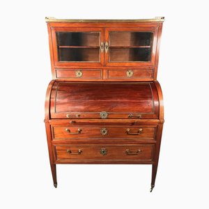 Directoire Cylinder Desk with Top Bookcase, France, 1800s