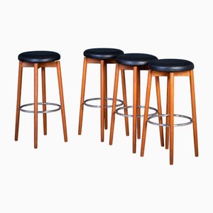 Sgabelli da bar vintage in teak di Hugo Frandsen per Spøttrup Møbelfabrik, anni '60, set di 4