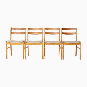 Vintage Oak Dining Chairs by Alb Johansson & Söner, 1960s, Set of 4