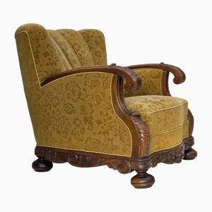 Poltrona in quercia e lana, Danimarca, anni '60