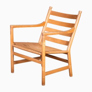Poltrona CH44 in faggio e corda di carta naturale di Hans J. Wegner per Carl Hansen & Son, anni '60