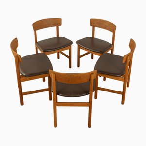 Chaises de Salle à Manger 3236 par Børge Mogensen pour Fredericia, 1950s, Set de 5