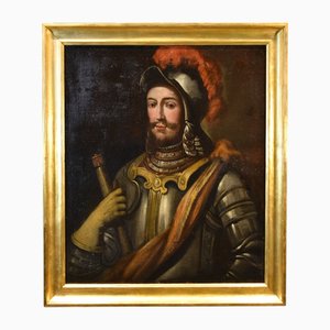 Lombard School Artist, Portrait of a Cavalier, 1680, Öl auf Leinwand, gerahmt