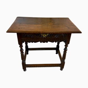 Antique Carved Oak Side Table, 1760