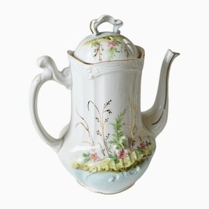 French Limoges Porcelain Coffee Pot by Barny Rigoni & Langle, 1920s