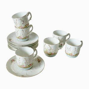 Tazze vintage in porcellana Limoges di Barny Rigoni & Langle, Francia, anni '20, set di 6
