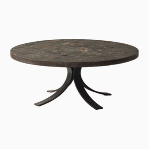 French Slate Stone Coffee Table, 1950s