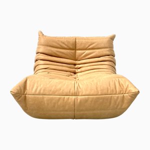 Französischer Togo Sessel aus Kamelleder, Michel Ducaroy zugeschrieben für Ligne Roset
