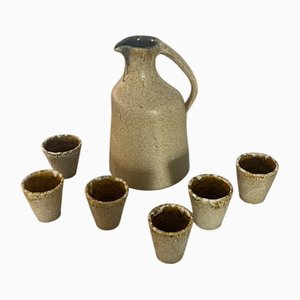 Set da liquore in ceramica di Accolay, anni '70, set di 7
