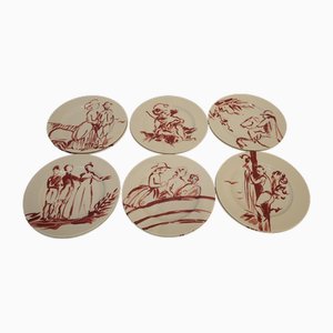 French Gonesse Plates from Royal Limoges, 1990s, Set of 6
