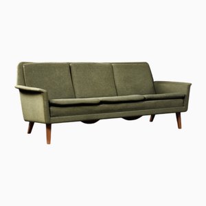 Divano a tre posti Mid-Century moderno verde di Folke Ohlsson per Fritz Hansen, Danimarca, anni '60