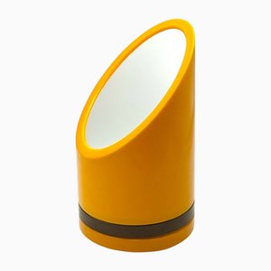 Lipstick Table Mirror in Yellow Plastic, 1970s