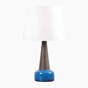 Lampe de Bureau Mid-Century Moderne en Céramique Bleu Turquoise et Marron de Kähler, Danemark, 1960s